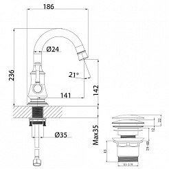 Lemark Смеситель Peretto LM6307RB для раковины – фотография-2